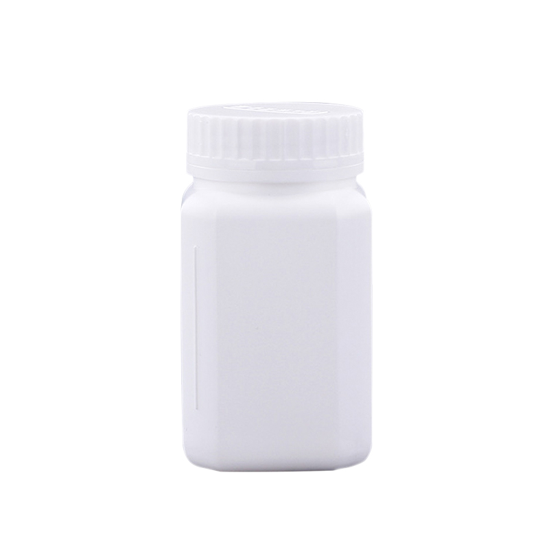 200cc beautiful design square white medicine pill capsule plastic bottles containers