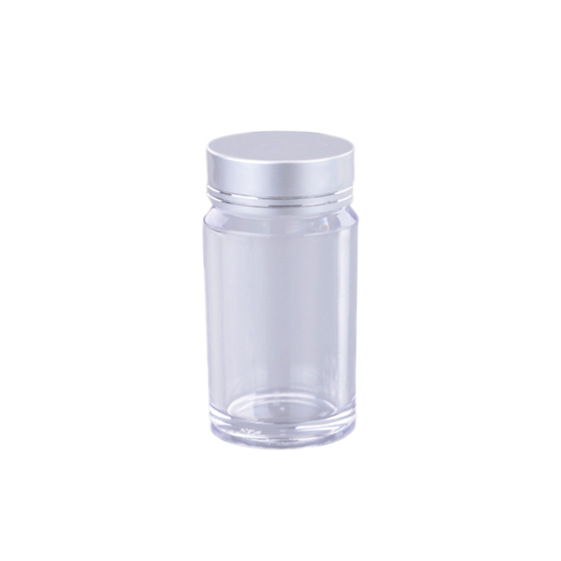 150ml ps plastic bottle capsule container, plastic pill bottle with silver cap PS-023