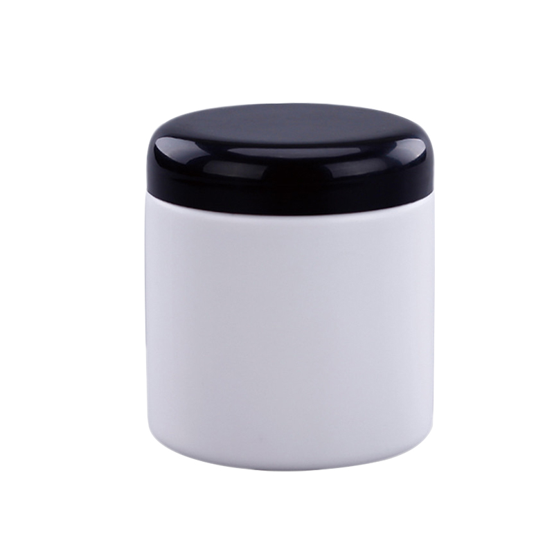 250g 250ml PP empty clear plastic bottle cosmetic cream jar cream container with black lid CO-012