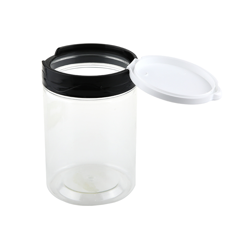 500ml 800ml food storage jar PET plastic honey bottles jars with lids for food